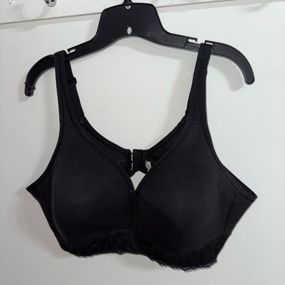 NWOT Lane Bryant Wireless Front-Zip Comfort Bra - Black